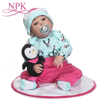

57CM Full Silicone Vinyl Reborn Baby Doll Toys For Girl Newborn Princess Babies Bebes Reborn NPK Dolls Toys Birthday Gifts