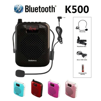 

K500 Microphone Bluetooth Loudspeaker Fashion Portable Auto Pairing Voice Amplifier Megaphone Speaker USB Charging For Teaching