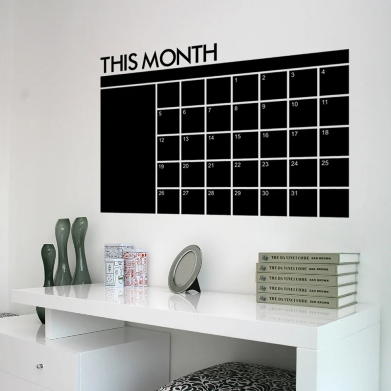 

60x92CM Month Calendar Chalkboard Blackboard Removable Planner Wall Stickers Black Board Office School Vinyl Decals Sticker 2020
