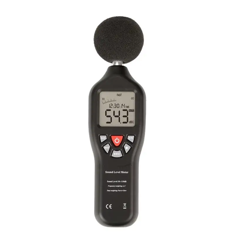 

30-130dB White Backlight Display Mini Sound Level Meters Decibel Meter Logger Noise Audio Detector