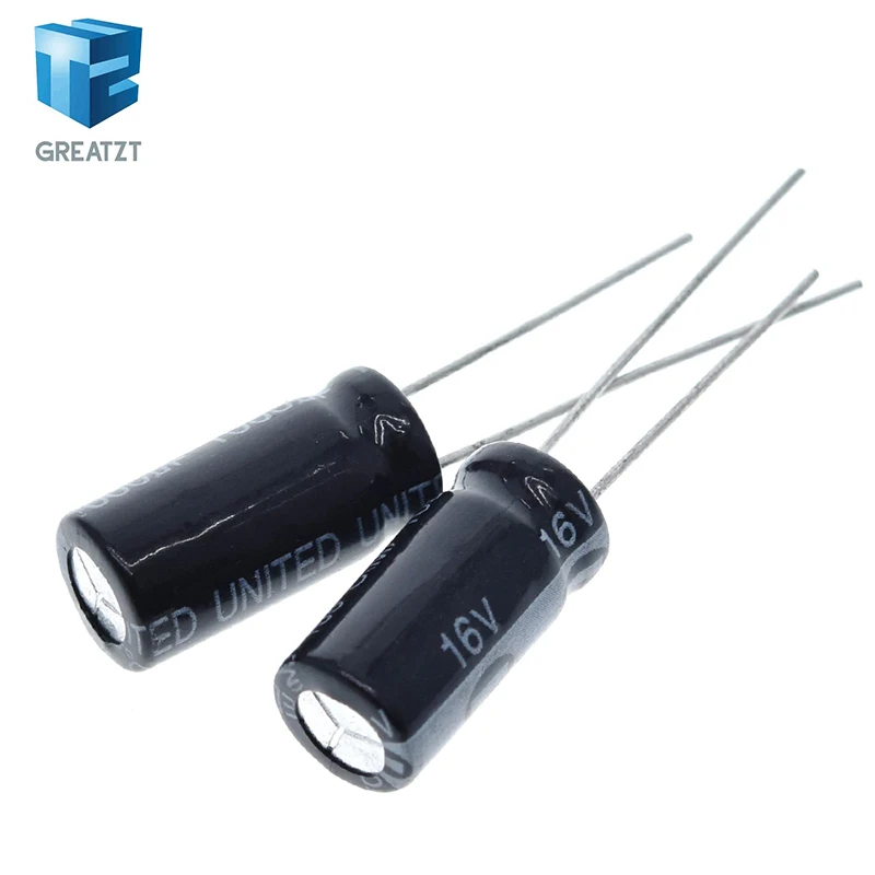 GREATZT 100 шт. 1000 мкФ 16 V 8*16 DIP Алюминиевый электролитический конденсатор с
