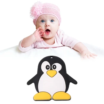 

Baby Teether Silicone Cute Penguin Shape Teething Newborn Care Nursing Chew Toys 19QF