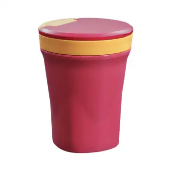 

Milk Water Home Leak Proof Picnic Food Container Folding Spoon Sealed Cup Portable Coffee With Lid Office Soup Bottle Round