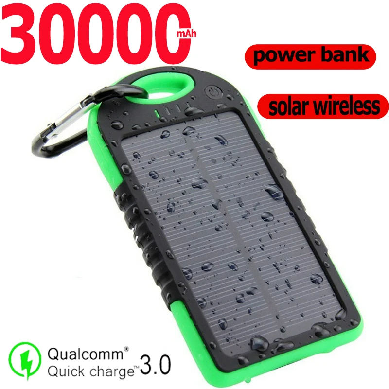 Solar Power Bank 30000mAh Portable Battery Power Bank Board Fast