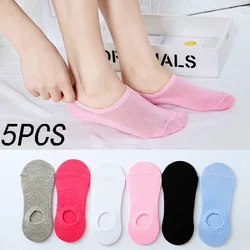 Women's Cotton Invisible No Show Socks Non-slip Summer Candy Solid 8 Colors Short Socks Fashion Cute Thin Ankle Boat Socks Meias