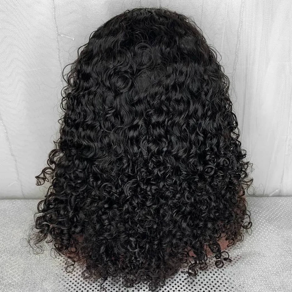 Full Lace Human Hair Wigs Brazilian Kinky Curly Human Hair Wig Pre Plucked with Baby Hair Short Curly Full Lace Wig