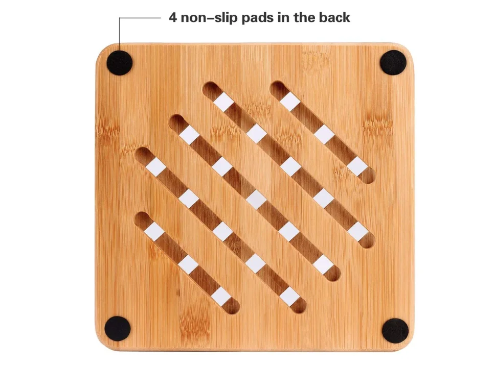 3 Pieces Bamboo Table Mat, Coaster Set, Mats Trivets, Heat Resistant