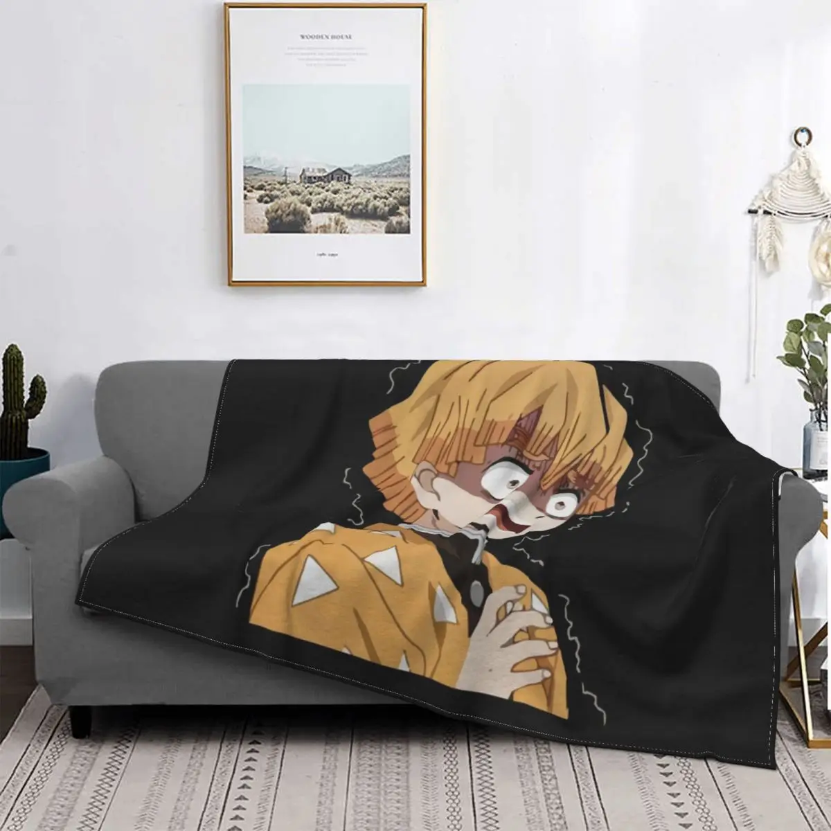 

Demon Slayer (Kimetsu No Yaiba) Zenitsu Blanket Anime Winter Plush Soft Fleece Throw Blanket Sofa Bedspread Cover Travel Fluffy