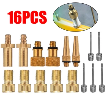 

16pcs New Valve Adapters Bicycle Valve Adapter Bicycle Valve Adapter Valve Set For Sclaverand Valve Flash Valve
