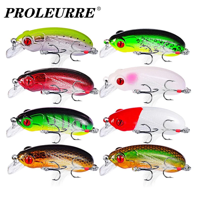 1Pcs 60mm 9g Minnow Fishing Lure Floating Wobblers Tackle 3D Eyes Artificial Plastic Hard Bait Crankbaits For Bass Pike Peche