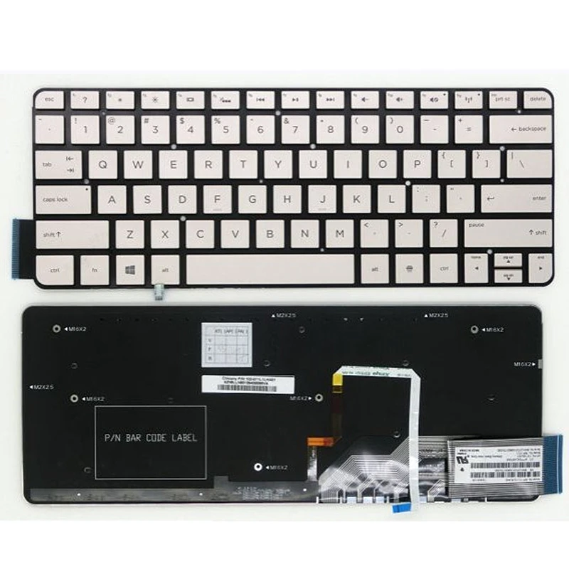 Substituição do Teclado do Layout Inglês do Portátil para hp Spectre 13-h200 x2 hp Spectre x2