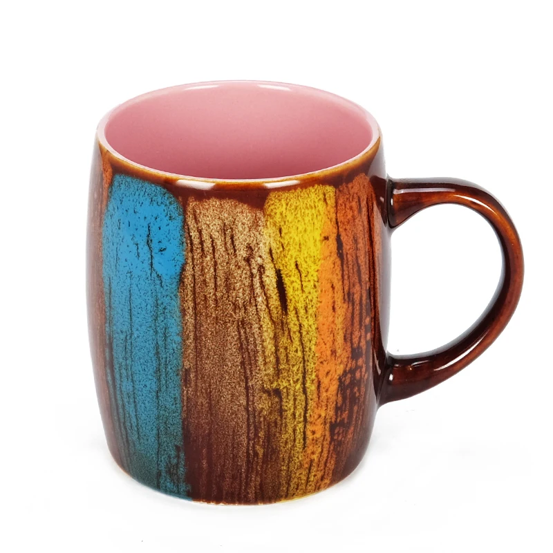 only mug Креативное искусство красочная овсянка чашка для завтрака офисные керамические кофе латте кружка подарок на день рождения - Цвет: only mug