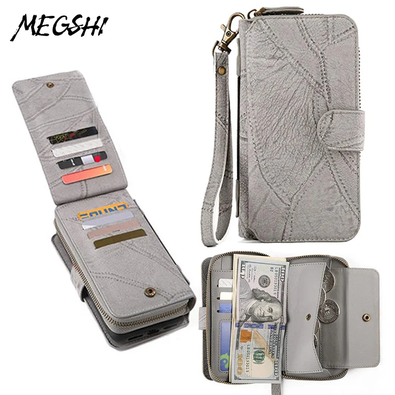 MEGSHI Марка Кожа телефон сумка case для iPhone 5 5S case сумочка Кошелек телефон case для iPhone 5s plus крышка