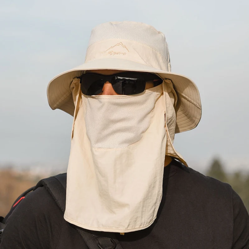 Fishing Caps Sun Protection Hat UV Face Neck Flap Cap Man Summer Work Casual | Спорт и развлечения