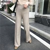 BGTEEVER Autumn Winter Loose Elastic Waist Women Straight Leg Knitted Pant 2022 Ladies Casual Sweater Trouser Floor-length Pants ► Photo 2/6