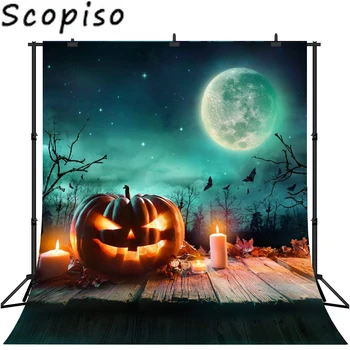 

Scopiso Halloween background photography seamless vinyl pumpkin photography background studio decoration Halloween background
