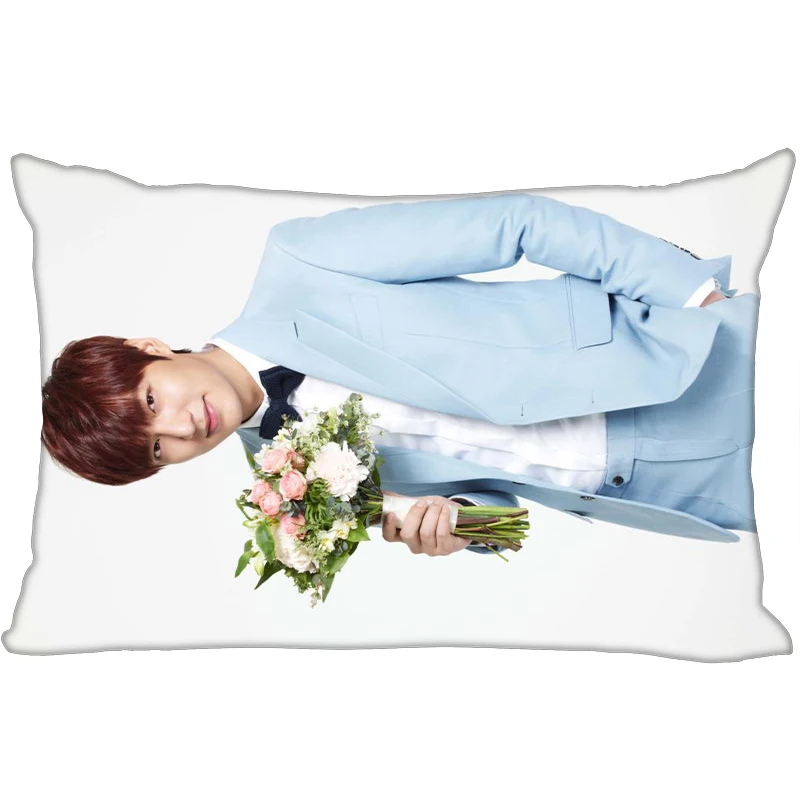 Hot Lee Min Ho Printed Satin Pillowcases Two sides Standard Silk Soft Rectangle zipper pillowcover More size Custom LOGO - Цвет: 7