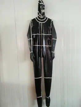 

100% Latex Rubber Fashion Bodysuit Spiderman uniform Suits Mask Ganzanzug Catsuit0.4mmS-XXL