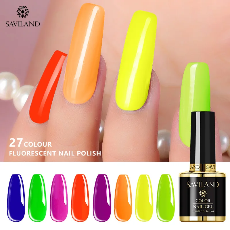 

SAVILAND 10ml Neon Fluorescence Gel Nail Polish Summer Series Soak Off UV Gel Varnish Nail Polish Design Nail Art Gel