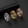 Skyrim Retro Filigree Stainless Steel Ring Cutout Elegant Gold Color Finger Rings Jewelry Wedding Gift for Women Friend ► Photo 1/6