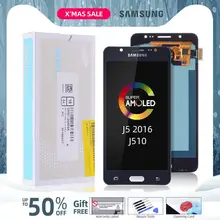 AMOLED Дисплей для SAMSUNG Galaxy J5 J510 J510F J510FN J510M LCD в сборе с тачскрином 5.2'' черный белый золотой
