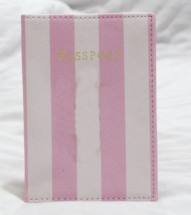 Обложка для паспорта в розовую полоску защитный кожаный кошелек премиум-класса