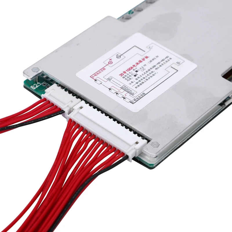 24S 72V 100A LiFePo4 плата защиты батареи BMS PCB с балансом для мотоцикла E-Bike скутера