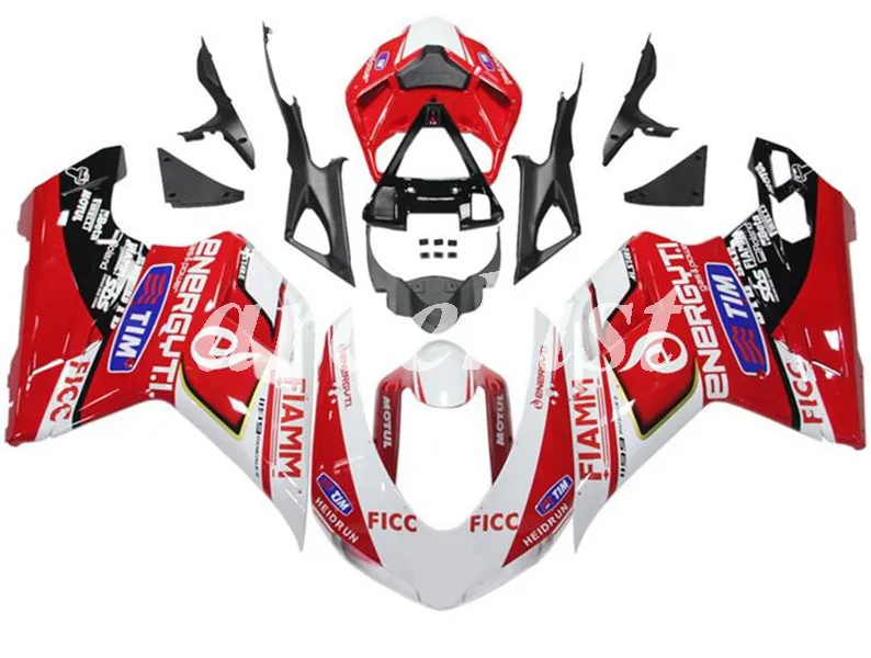 Литье под давлением ABS Полный обтекатели наборы Подходит для Ducati 1098 848 1198 evo 2007 2008 2009 2010 2011 2012 Набор для тела на заказ fcc