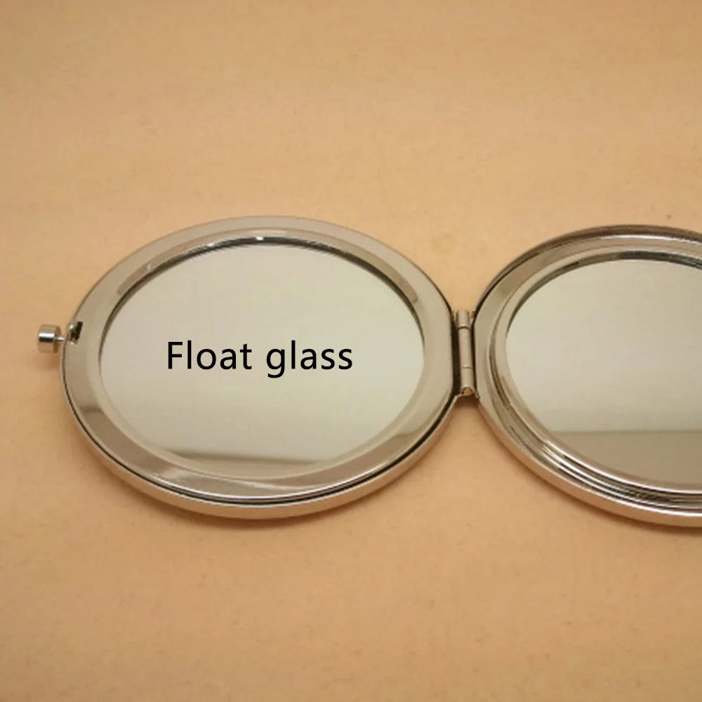 1Pc Portable Makeup Mirror Solid Color Metal Round Case Double-Side Pop-Up Pocket Mirror Beauty Accessories Rose Gold
