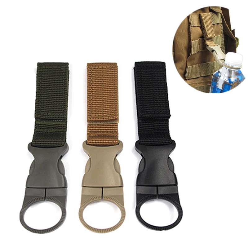 

Tactical Detachable Kettle Buckle Carabiner Nylon Military Webbing Buckle Water Bottle Holder Hunting Accessory Outdoor Gear