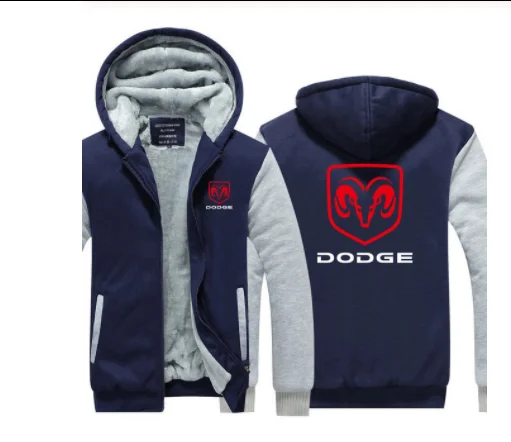 Мужская толстовка с капюшоном на молнии зимняя Толстовка Dodge длинным рукавом