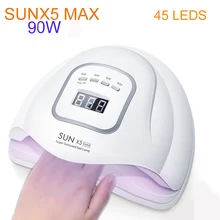 SUNX5 MAX 90 Вт 45 светодиодный s Сушилка для ногтей, солнечный светильник для маникюра, УФ-лампа, светодиодный светильник для ногтей, лампа для ногтей с автоматическим зондированием, ЖК-дисплей