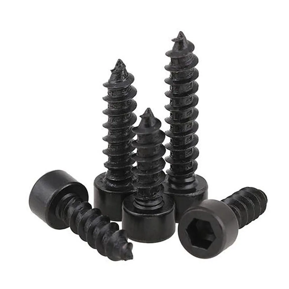 Wkooa Audio/Mold Screws Black Hex Socket Self Tapping Screws Grade 8.8