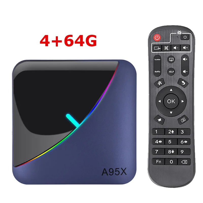 A95X F3 Amlogic S905X3 RGB светильник ТВ приставка Android 9,0 8K 60fps Wifi медиаплеер A95XF3 - Цвет: 4G64G