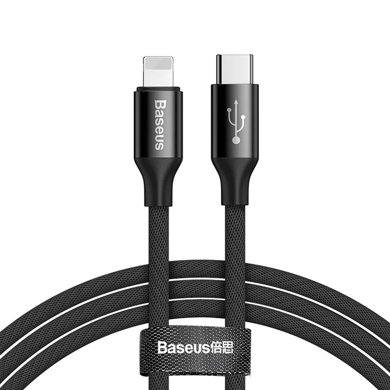 Для usb c к Lightning Кабель быстрое зарядное устройство PD для iPhone 11 pro xs max xr 8 7 6s plus 5S apple ipad зарядный кабель короткий 50 см 2 м - Цвет: Standard Black
