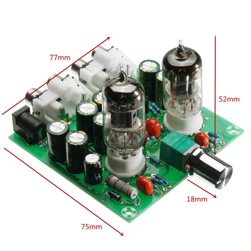 AC 12V 6J1 Valve Pre amp Tube PreAmplifier Board Headphone Amplifier Buffer Case