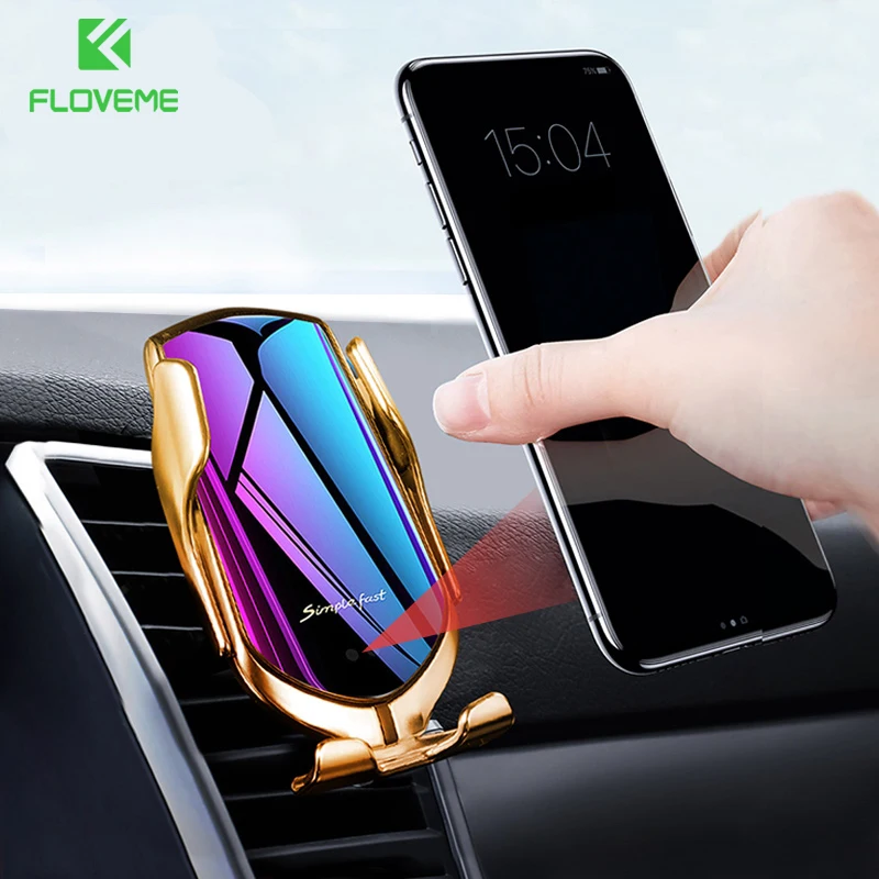 FLOVEME R1 Automatische Spann 10W Auto Drahtlose Ladegerät Für iPhone 11 7 8 Infrarot Induktion Qi