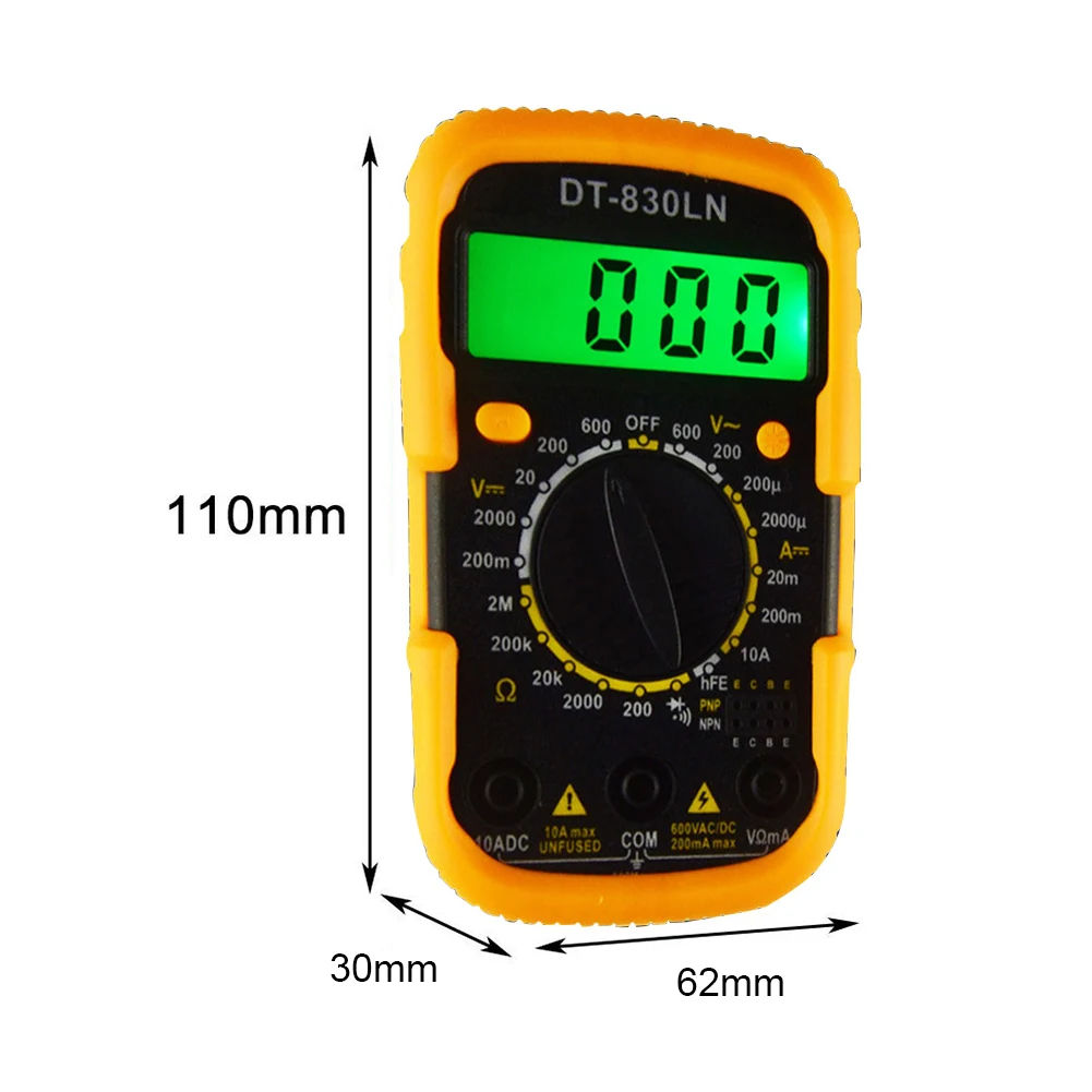 Portable Handheld Resistance Detect Voltage Current Tester Multifunction Accuracy Digital Multimeter LCD Tool Battery Powered