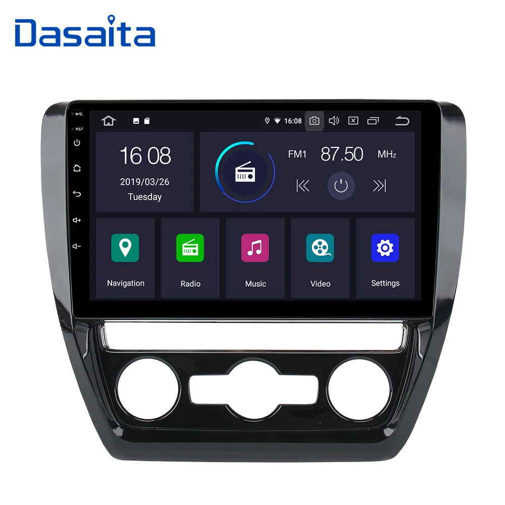 Dasaita 10," HD экран Android 9,0 gps для VW Jetta 2011 2013 Авто радио мультимедиа плеер Bluetooth 1080P видео