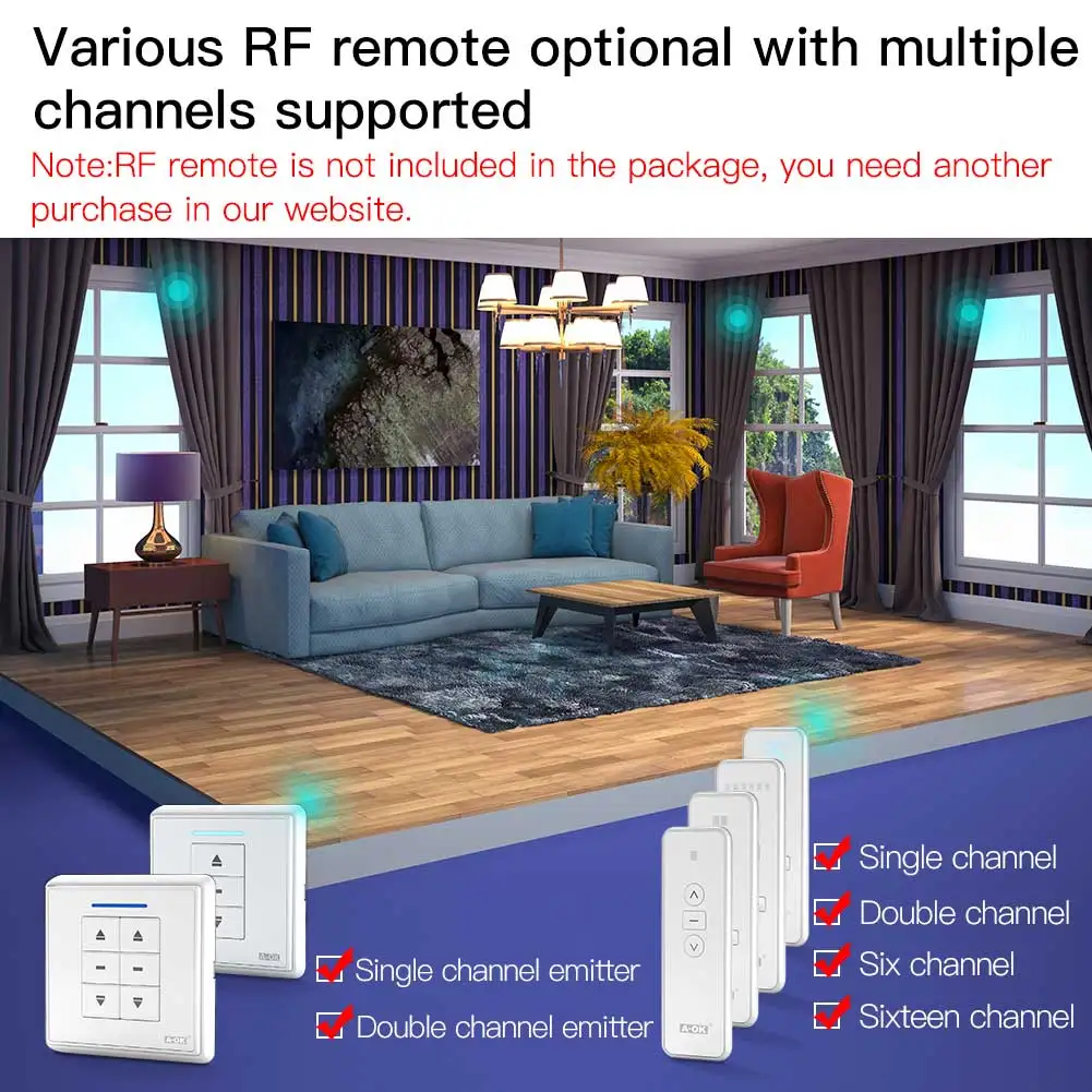 Модернизированная смарт занавес ZigBee Tuya с wi fi радиочастотная система