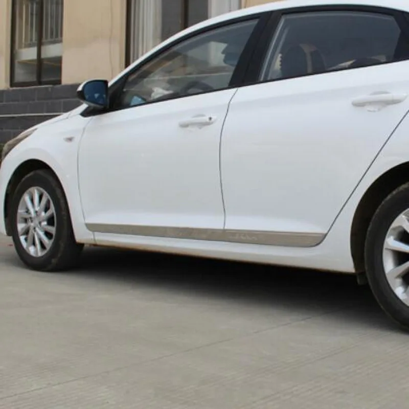 Tonlinker наружные наклейки на края двери автомобиля для hyundai Solaris-19 автомобильный Стайлинг 4 шт. наклейки на крышки из нержавеющей стали