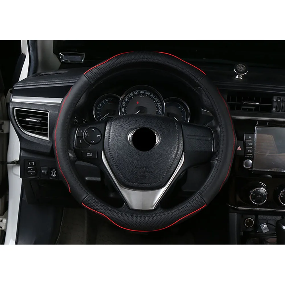 Подходит для Calvary Camry Ray Corolla RAV4 Кожаный Автомобильный чехол на руль 38 см/15 ''протектор аксессуары для интерьера