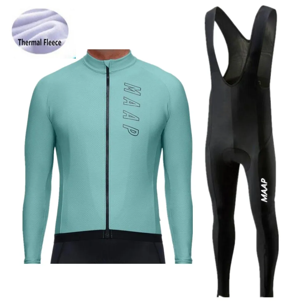 Thermal Fleece Set 3 ProTeam MAAP зимний мужской термальный флисовый комплект для велоспорта, одежда для велоспорта MTB, комплект для велоспорта, Ropa Ciclismo, Триатлон, комплект для велоспорта - Color: Thermal Fleece Set 3