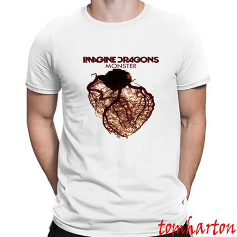

Imagine Dragons Monster Rock Band Men's White T-Shirt Size S M L XL 2XL 3XL