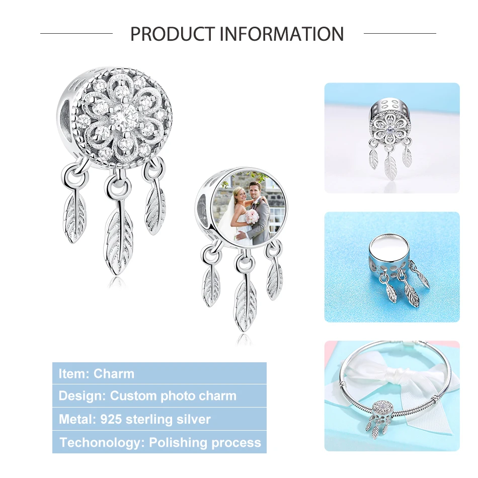 Forewe на заказ фото 925 пробы Серебряный держатель Ловец снов бусины подходят Pandora браслет ожерелье DIY персонализированные ювелирные изделия