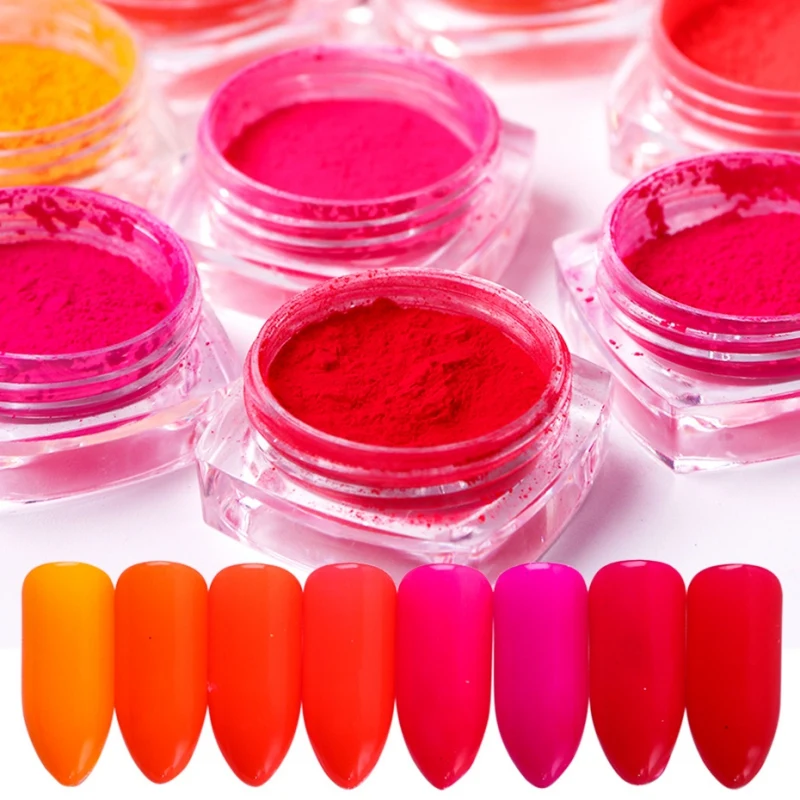 Long Lasting Matte Fluorescent Film Nail Powder Nail Glitter Nail Art Powder Accessories Nail Tool