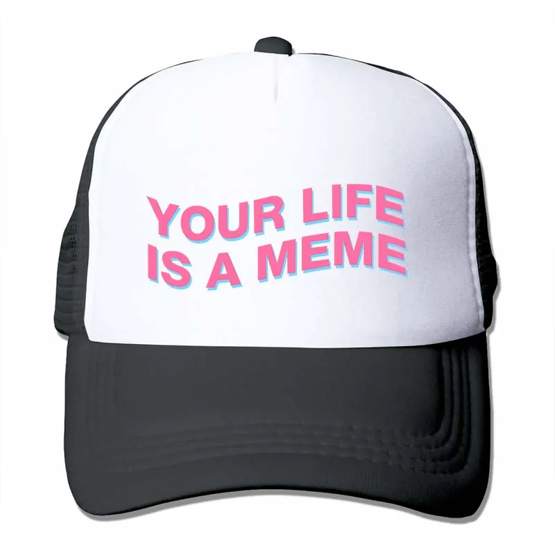 Ваша жизнь является мемом tumblr instagram tumblr эстетика vaporwave бейсболка для мужчин и женщин Кепка водителя грузовика Регулируемая Кепка - Цвет: 4-Black