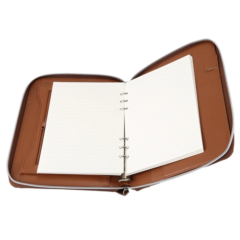 Профессиональная папка для хранения документов PU Padfolio Бизнес Портфель держатель Органайзер с застежкой-молнией слот для карт