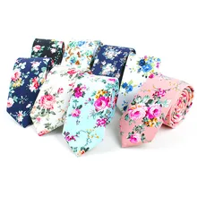 Свадебный галстук высокого качества мужской унисекс подарки хлопок Принт Модный цветочный узкий повседневный костюм рубашка банкет шафера трендовый галстук