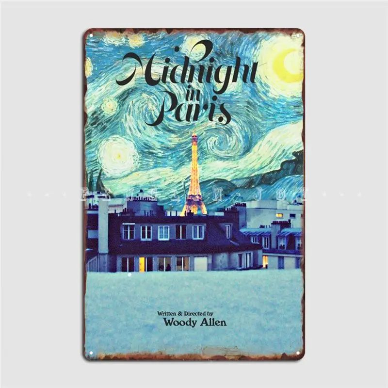Midnight In Paris Poster Metal Sign Garage Decoration Cinema Living Room Cave Pub Tin | Дом и сад